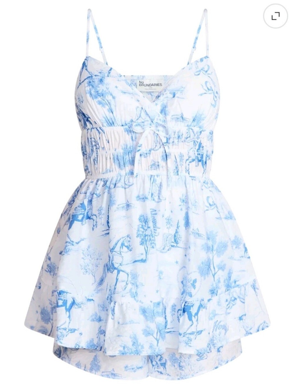 NWT No Boundaries Romper with Ruffle Skirt Size L 12-14 Blue